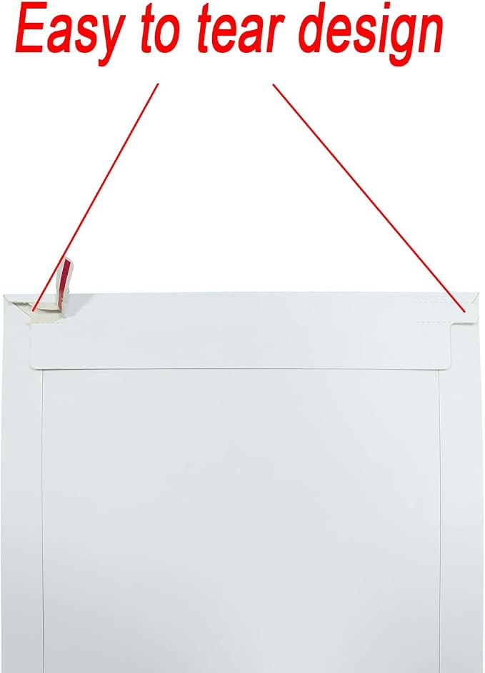 Bonfasvo Rigid Mailers 30 Pack 9.5 x 12.5 inches White Self Seal Stay Flat Bulk - Image 5