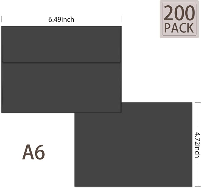 200 Packs White 4x6 Envelopes for Invitation Card, A6 Small Envelopes Self Seal - Image 2