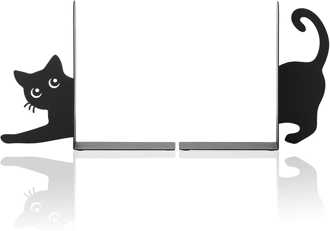 Geelin Stretching Black Cat Metal Bookends Set of 2 Styles Book Ends - Image 7