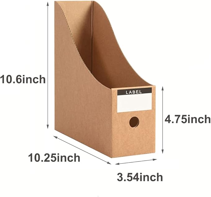 Foldable Desk File Holder Organizer Sturdy Cardboard Magazine Storage Box - Image 2