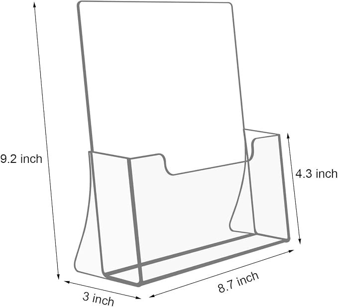 NIUBEE 6 Pack Acrylic Brochure Holder 8.5 x 11 inches, Acrylic Countertop - Image 2