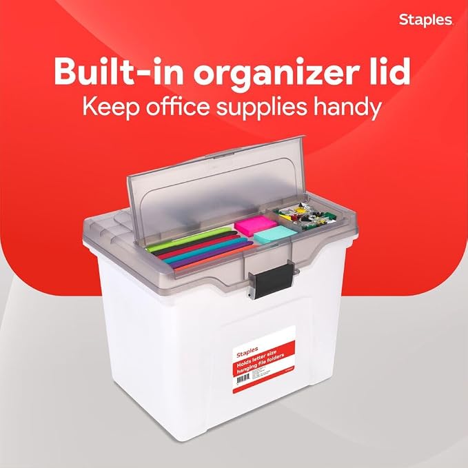 STAPLES File Box File Portable Tote, Letter Size - Image 4