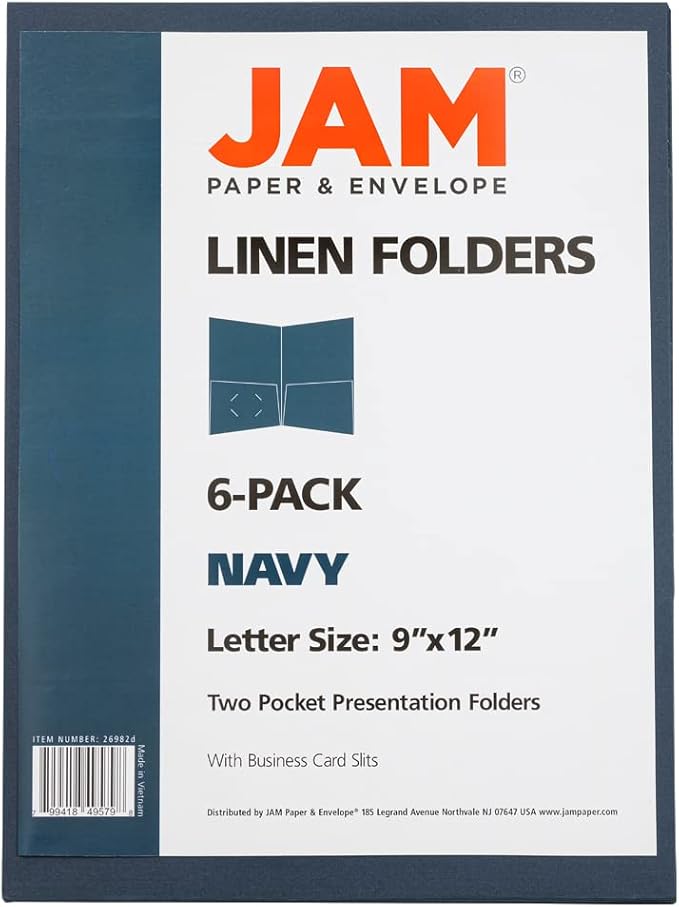 JAM PAPER Two Pocket Textured Linen Presentation Folders - Image 7