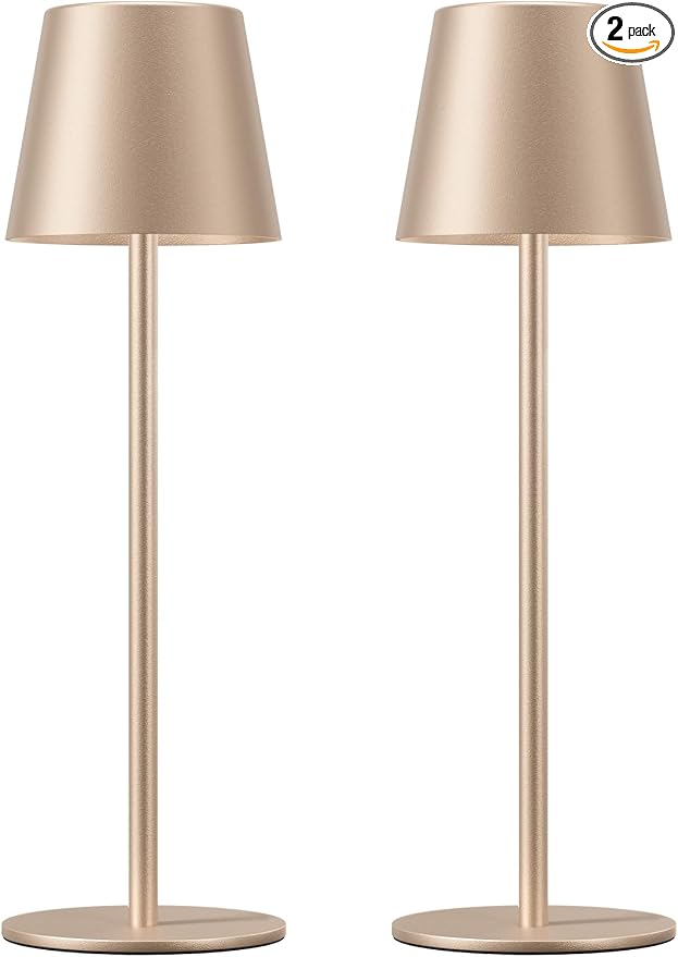 Kakanuo Champagne Gold Cordless Table Lamp Rechargeable by KakanuoLightings