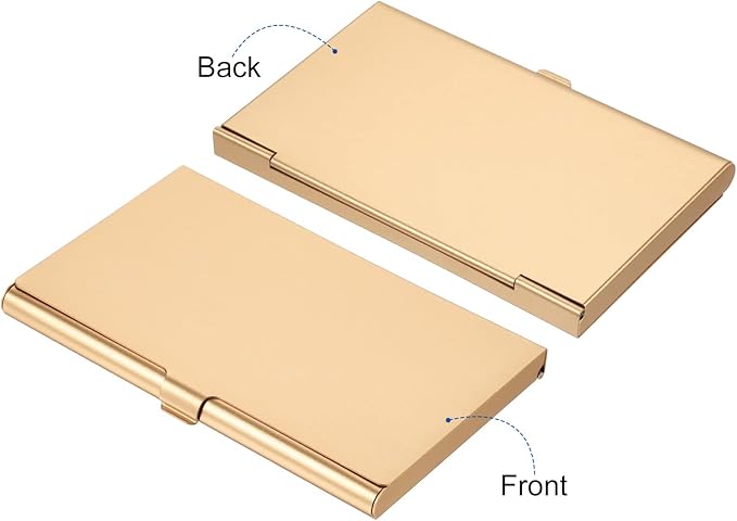 PATIKIL Business Card Holder, 2 Pieces Aluminum Alloy Flip Cover Slim Name - Image 3