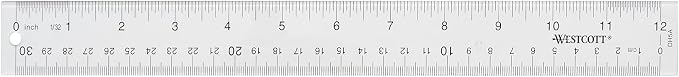 Westcott Acrylic Clear Rulers Set, Easy-to-Read Markings, Scratch-Resistant by Westcott