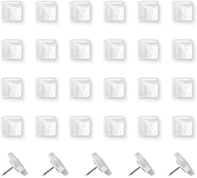 24pcs Decorative Cute Push Pins Glass White Thumbtacks Thumb Tacks Pushpins by Aoxsie