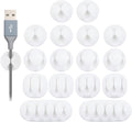 OHill Desk Cable Management Cord Organizer, 16 Pack White Self Adhesive Cord by OHill