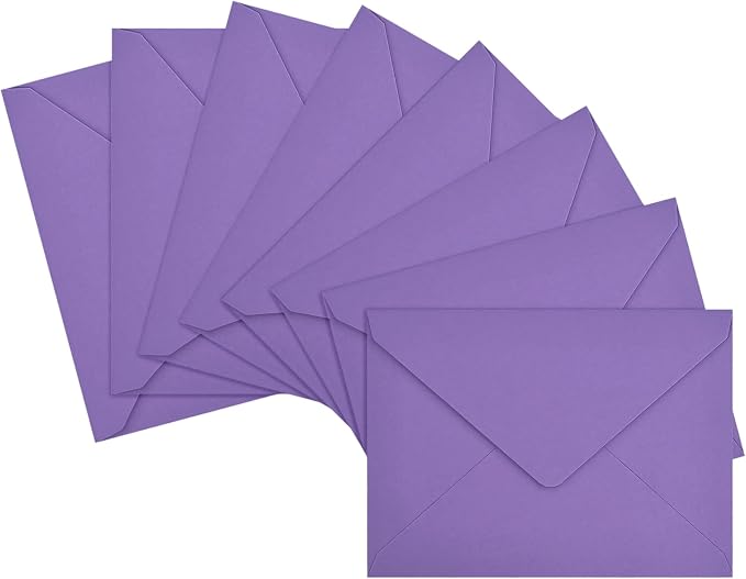 100 Pack A7 Envelopes, Dark Purple Greeting Card Envelopes Self Seal, 5.24 x by LIKAJON