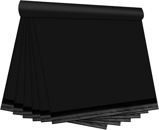 Black Poly Mailers 12x15.5 Inch, 500 Pack | Self-seal shipping bags by Unknown