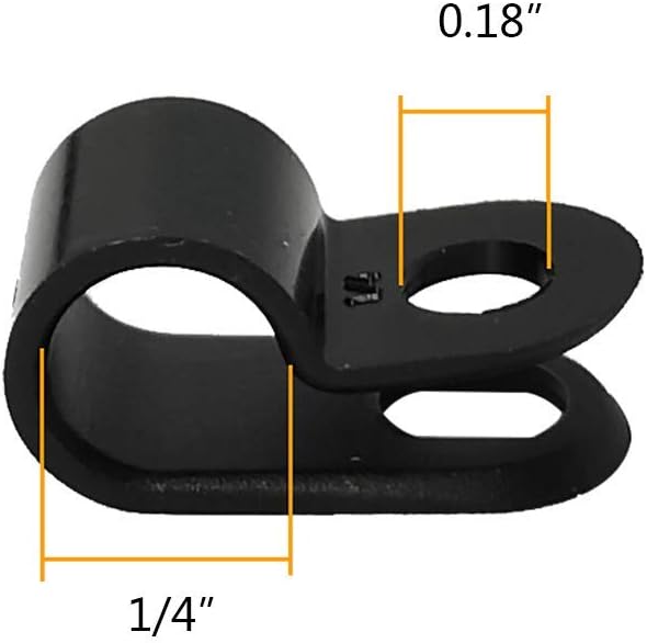 Cable Clamp R-Type Cable Clip Wire Clamp 1/4-inch Nylon Screw Mounting Cord - Image 4