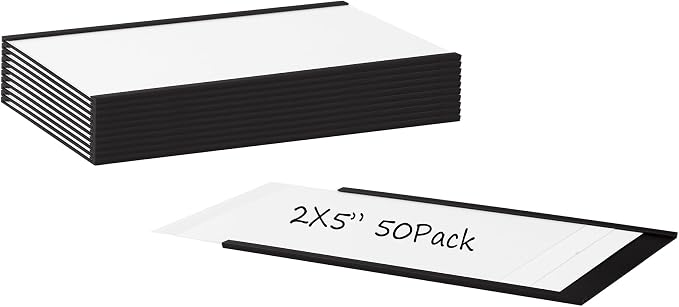 Realth C Channel Magnetic Label Holders 50 Pack 2'' x 5'' | Paper Inserts and - Image 7