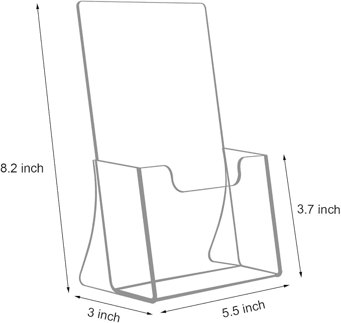 NIUBEE 2 Pack 8.5'' x 5.5'' Acrylic Bi-fold Brochure Holder - Image 2