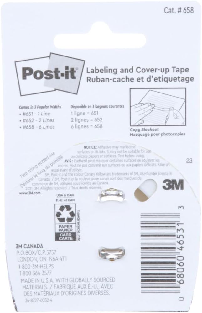 Post-it Labeling & Cover-Up Tape, 1 Roll, 1 in x 700 in - Image 5
