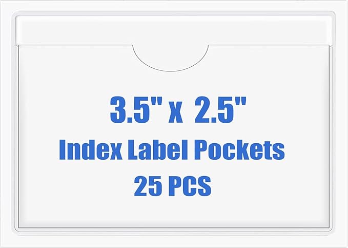 Origin-Joy 25 PCS Self-Adhesive Index Label Pockets by Origin-Joy