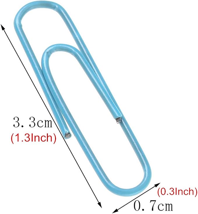 SUMAJU 500 PCS Colored Paper Clips, Medium 33 mm/1.3Inch Assorted Paperclips - Image 5