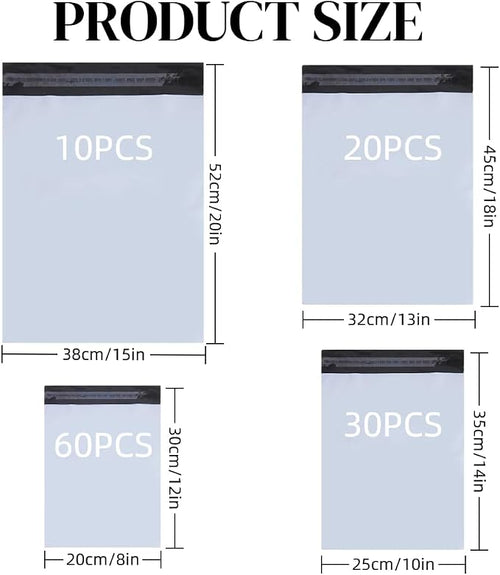 120 Pcs Poly Mailer Envelope 4 Sizes Shipping Bags Self Adhesive Clasp Envelope - Image 2