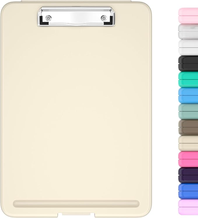 Hongri Clipboard with Storage, 8.5 x 11 Clip Board Foldable, Khaki | Bottom by Hongri