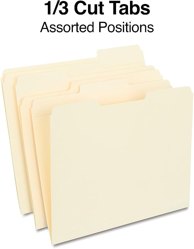 Staples File Folder, Letter Size, Reinforced 1/3‑Cut Tabs, Heavy‑Duty Paper - Image 6