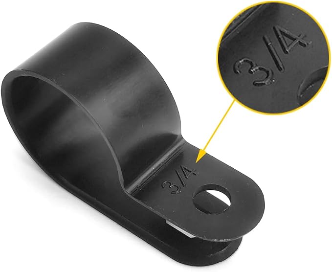 Cable Clamp R-Type Cable Clip Wire Clamp 3/4" Nylon Screw Mounting Cord - Image 2