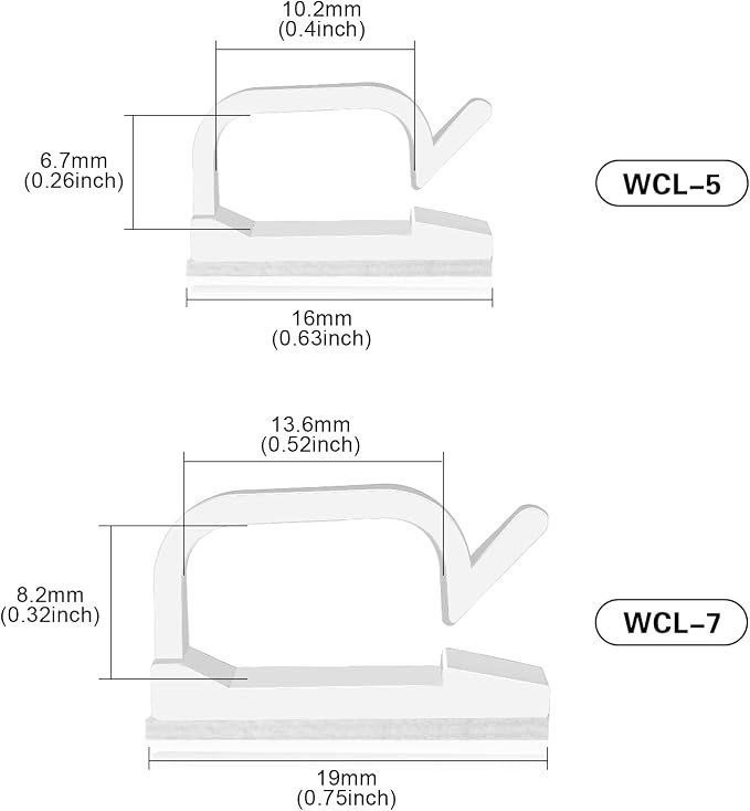 XHF 3/4” Adhesive Cable Wire Clips White 120PCS, Cable Staples Outdoor Cable - Image 2