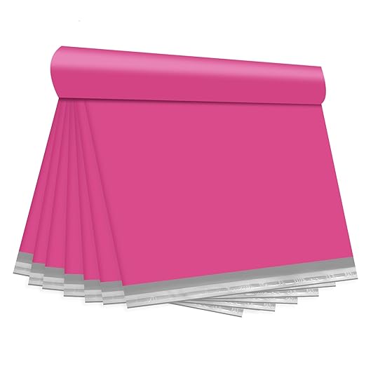 Pink Poly Mailers 24x24 100 Pcs, Cute Waterproof Shipping Bags by KKBESTPACK