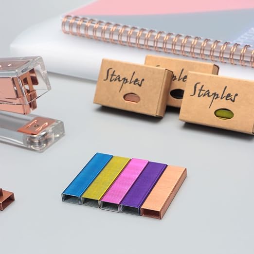 Colored 26/6 Standard Staple Set 12mm Width 1000/Box 6 Boxes/Pack 6000 Count - Image 7