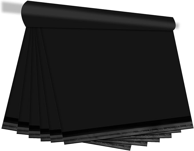 Black Poly Mailers 12x15.5 Inch, 100 Pack | Self-seal shipping bags by Unknown