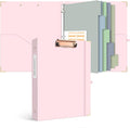 Ospelelf Binder 3 Ring 1 Inch, Solid Pink Round Ring Clipboard Binder by OspelelfOfficeSupplies