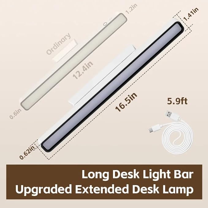 Desk Light Bar 16.5in Magnetic Rechargeable LED Light Bar, 6000K Color - Image 4