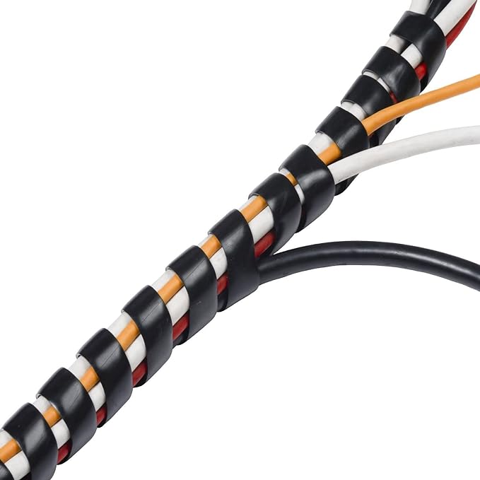 Spiral Cable Wrap - 20 Ft 1/2" Spiral Wire Wrap Cord Covers Bundle Sleeve Hose - Image 4