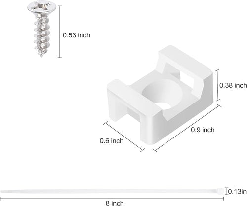 100 Pcs Cable Zip Tie Saddle Type Mounts Base - Image 2