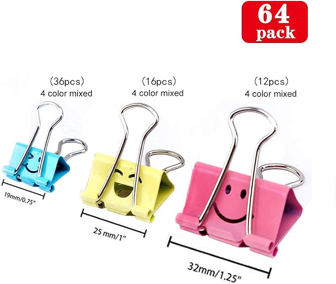 【64pack】 Binder Clips, Limque Paper Clips, Paper Clamps - Image 2