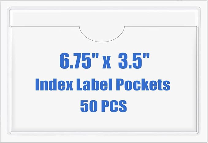 Origin-Joy 50 PCS Self-Adhesive Index Label Pockets by Origin-Joy