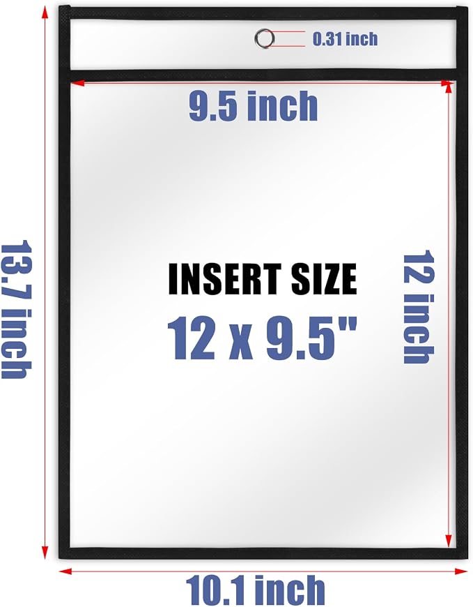 Job Ticket Holders 9x12, 30 Pack Sheet Protectors Plastic Paper Sleeves | Heavy - Image 2