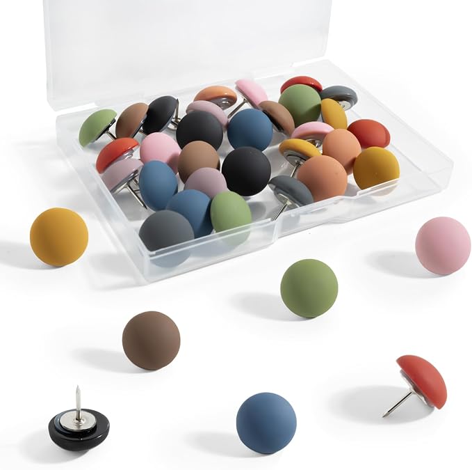 30Pcs Cute Decorative Push Pins, Bulletin Board Tacks, Cork Board Thumbtacks by rhinocats