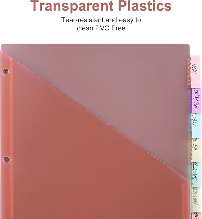 8-Tab Binder Dividers with 2 Pockets, Index Pockets - Image 5