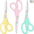 iBayam 8.5" All Purpose Yellow Pink Teal Scissors by iBayamDirect