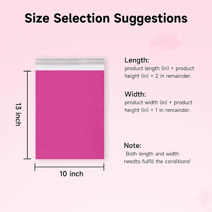 Pink Poly Mailers 10x13 Inch, 200 Pack | Self-seal shipping bags - Image 3