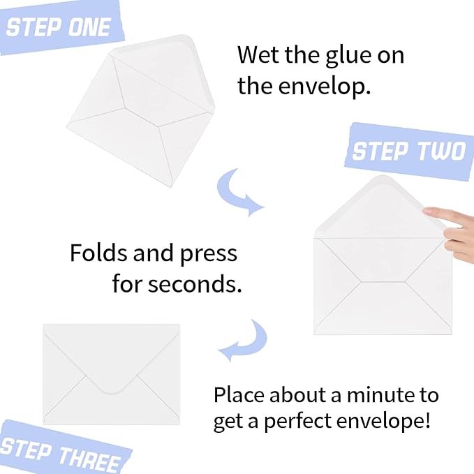 A7 Envelopes 200 Pack White Envelopes 5x7 V Flap, Suitable - Image 3