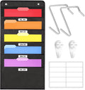 SUNEE 5 Pockets Hanging Wall File Organizer, Space Saver by SUNEE