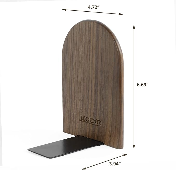 Large Bookend Hold Heavy Books- 7x4x5in 3 Pack Wood Bookends - Image 3