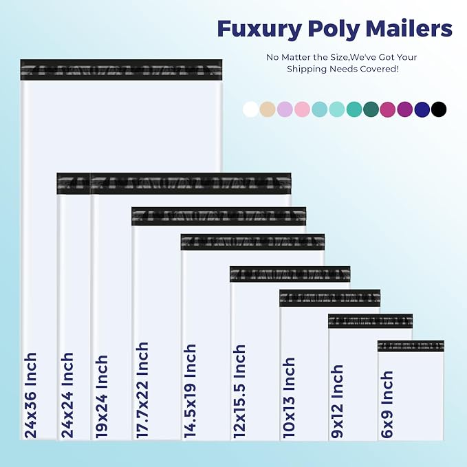 Fuxury Poly Mailers 10x13 Inch 100 Pack, Shipping Bags - Image 9
