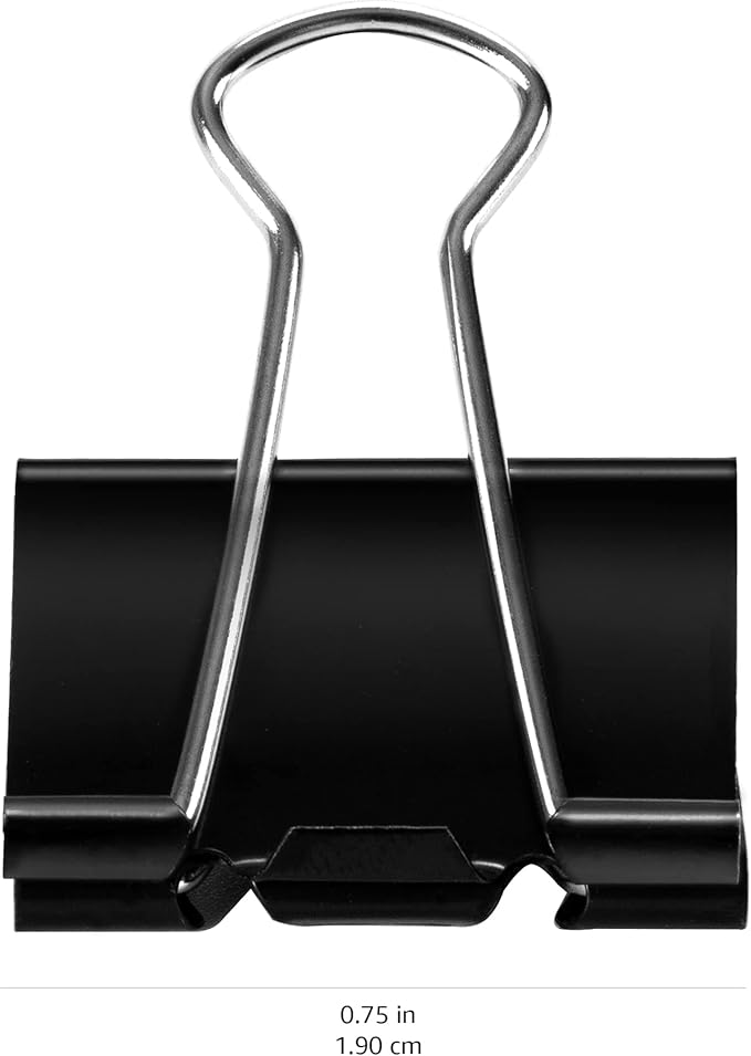 Amazon Basics Sturdy Binder Clips, Office Supplies, Small 0.75 in, Document - Image 11