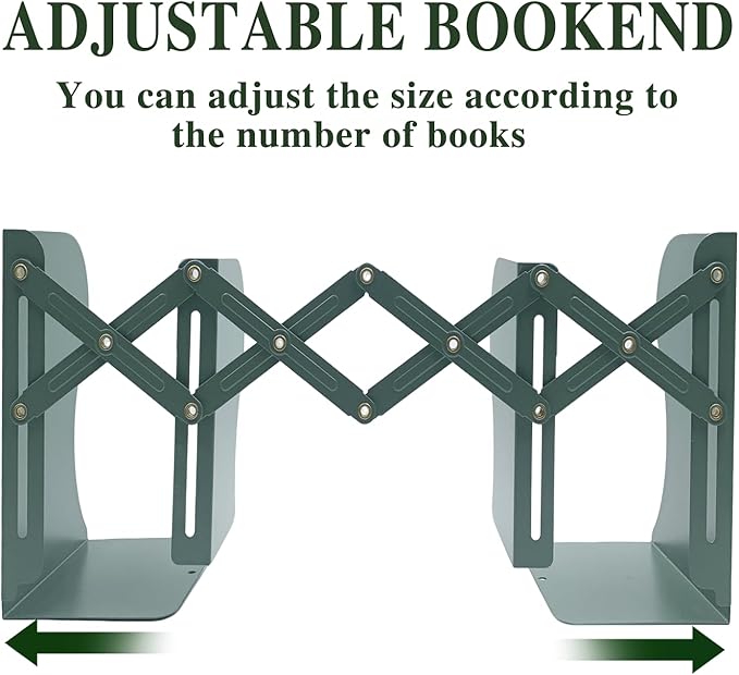 Adjustable Bookends Non Skid Decorative Bookends, Metal Bookend - Image 5