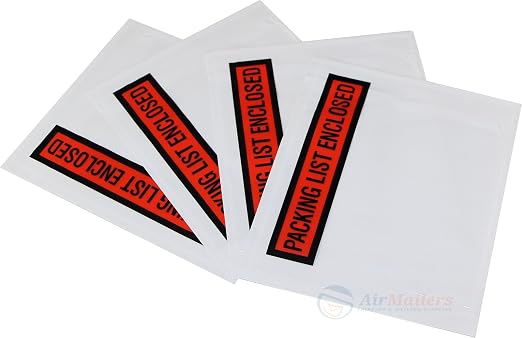 1000 Pieces 4.5x5.5" Clear with"Packing List Enclosed" Printing Pouch Envelope by AVGPACKAGINGSUPPLIESMORE
