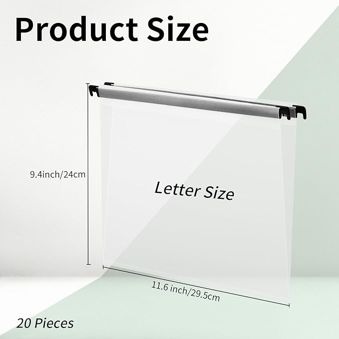 Letter Size Clear Hanging File Folders Hanging Document Folder Plastic - Image 2