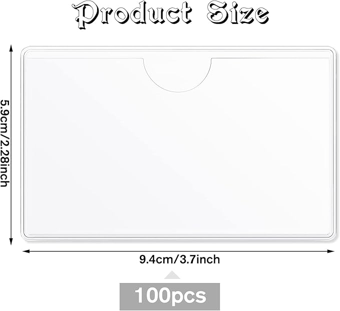 Chinco 100 Self Adhesive Pocket Index Card Pockets Index Card Holder Storage - Image 2