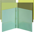 Mr. Pen- Plastic Folders with Pockets and Prongs, 5 Pack, Letter Size | Green by MrPen