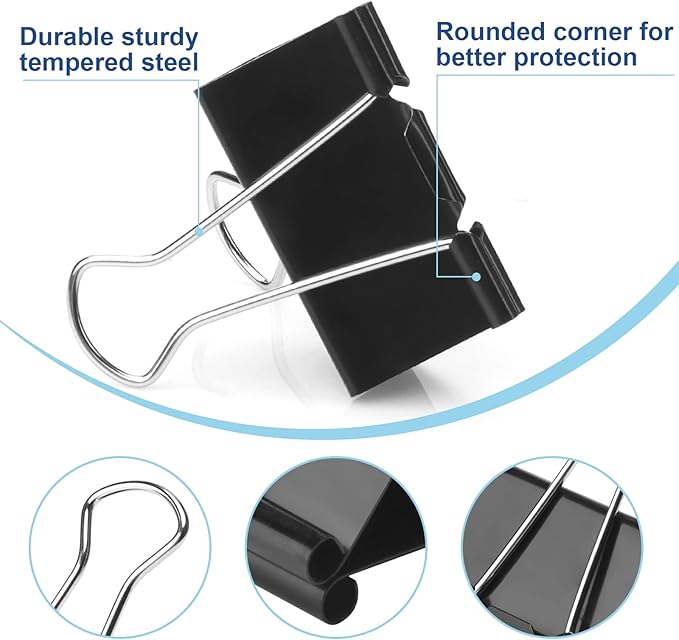 150 PCS Binder Clips Assorted Sizes, Extra Large Medium Small Mini and Micro - Image 3